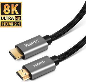 6 Feet HDMI Male to Male Cable 2.1, 8K 60Hz, 48Gbps, Gold Connectors, Black