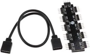 Motherboard RGB Fan Hub Splitter Controller 4Pin 12V for PC Computer Case