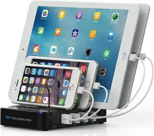 Techsmarter 5-Port USB C PD Charging Station with 45W Power Delivery USB-C Port & 18W Fast USB Port. For iPhone 11, XS, XR, X, 8, iPad, MacBook, Samsung S20, S10, S9, S8, Chromebook, Android, LG Techsmarter 5-Port USB C PD Charging Station with 45W Power Delivery USB-C Port & 18W Fast USB Port. For iPhone 11, XS, XR, X, 8, iPad, MacBook, Samsung S20, S10, S9, S8, Chromebook, Android, LG