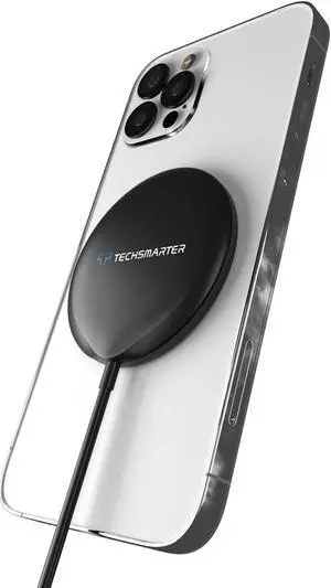 Techsmarter Magnetic Wireless Charger, Fast Charging Pad. Compatible with iPhone 12, 13, 14, 15