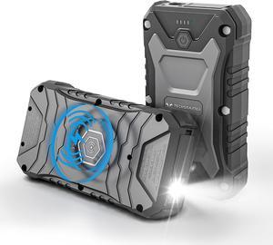 TECHSMARTER 30000mAh 65W USB-C PD Rugged and Waterproof, 15W Wireless Charging Portable Charger. Outdoors, Hiking, Camping, Laptop Power Bank Compatible with iPhone, iPad, MacBook, Samsung, Androids