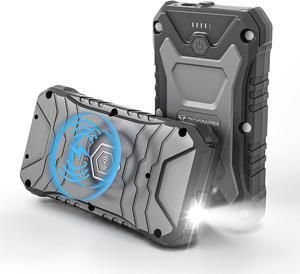 TECHSMARTER 20000mAh Rugged & Waterproof 30W USB-C PD & 15W Wireless Charging Portable Charger Power Bank for Outdoors, Hiking, Camping, Compatible with iPhone, iPads, Samsung, Androids,