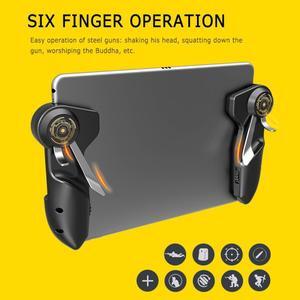 Mobile Pubg Game Controller Six Finger Game Joystick Handle Target Button L1R1 Shooter Gamepad Trigger For Ipad Tablet  Hot