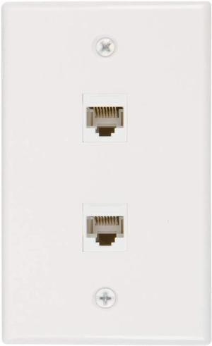 Buyer's Point 2 Port Cat6 Ethernet Wall Plate, Female-Female White -1 Pack