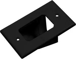Single Gang Pass Through Wall Plate (Black) (2 Pack)