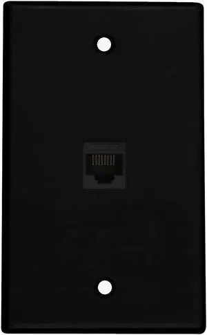 Buyer's Point 1 Port Cat6 Ethernet Wall Plate, Female-Female Black (1 Port)