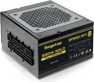 Segotep 650W SFX Power Supply 80+ Gold Efficiency Fully Modular PSU SFX Form Factor with Silent 80mm FDB Fan