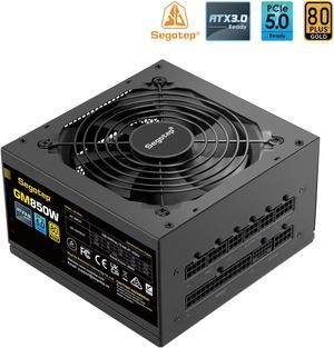 Segotep 850W ATX 3.0 Power Supply, Full Modular 80 Plus Gold, PCIe 5.0 12+4PIN port and Dual 6+2Pin ports,  Suitable for ALL Graphics Cards, Native 600W 12VHPWR Cable, Silent Fan mode
