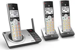 DECT 60 Expandable Cordless Phone with Answering System SilverBlack with 3 Handsets