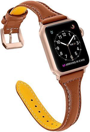 Compatible with Apple Watch Band 42mm 44mm Genuine Leather Replacement Band Compatible with Apple Watch Series 54 44mm Series 3 Series 2 Series 1 42mm Sport and Edition