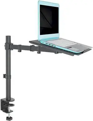 Single Laptop Notebook Desk Mount Stand Fully Adjustable Extension with C Clamp STANDV001L
