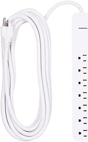 Power Strip Sur Protector 7 Outlets Extra Long Power Cord 25ft Wall Mount White 36361