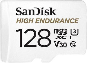 128GB High Endurance Video MicroSDXC Card with Adapter for Dash Cam and Home Monitoring systems C10 U3 V30 4K UHD Micro SD Card SDSQQNR128GGN6IA