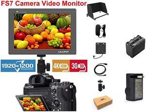 FS7 7 inch Full HD 1920x1200 4K HDMI 3G-SDI in Out On Camera Field Display Monitor for DSLR Camera Camcorder Photograper + Pisen F970 Battery and Charger by Official VIVITEQ