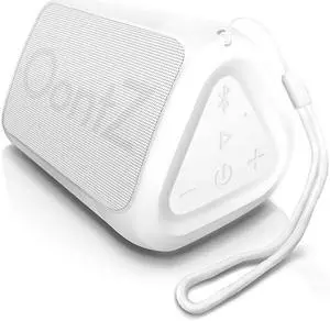 Angle Solo Bluetooth Portable Speaker Compact Size Surprisingly Loud Volume Bass 100 Foot Wireless Range IPX5 Perfect Travel Speaker Bluetooth Speakers by Cambridge Sound Works White