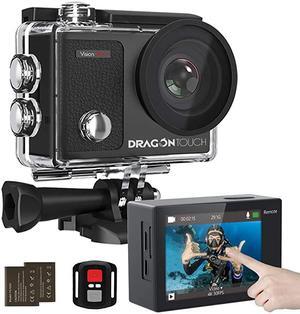 4K Action Camera Touch Screen 16MP Vision 3 Pro 100 feet Waterproof Camera Adjustable View Angle WiFi Sports Camera with Remote Control and Helmet Accessories Kit