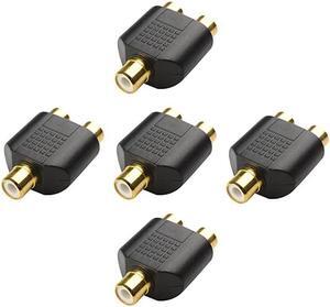 5Pack Gold Plated RCA Split Adapter