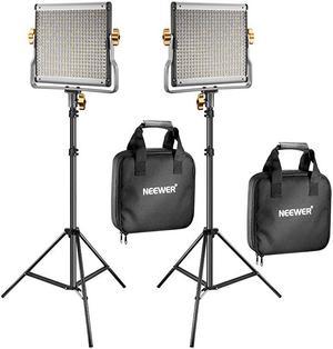 2 Packs Dimmable BiColor 480 LED Video Light and Stand Lighting Kit Includes 32005600K CRI 96+ LED Panel with U Bracket 75 inches Light Stand for YouTube Studio Photography Video Shooting