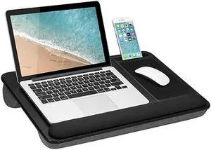 Home Office Pro Lap Desk with Wrist Rest Mouse Pad and Phone Holder Black Carbon Fits Up To 156 Inch Laptops style No 91598