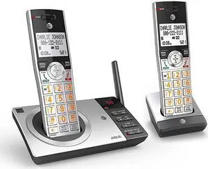 DECT 60 Expandable Cordless Phone with Answering System SilverBlack with 2 Handset