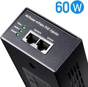 POE300 60W Gigabit Ultra PoE+ Injector Up to 60W Ultra Power Supply 101001000Mbps Shielded RJ45 IEEE 8023af8023at Compliant Plug Play Metal housing
