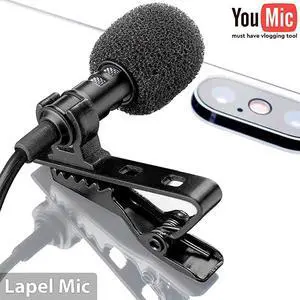 Lavalier Lapel Microphone for iPhone X 8 7 Plus 6 6s 5 5s iOSAndroid | Mini Lav Mic with Clip on