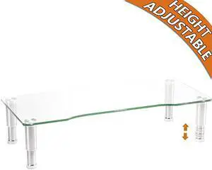 Computer Monitor Riser with Height Adjustable Multi Media Desktop Stand for Flat Screen LCD LED TV LaptopNotebookXbox OneHD01T001