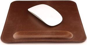 Leather Mouse pad with Wrist Rest Dark Brown Original version OTTO216
