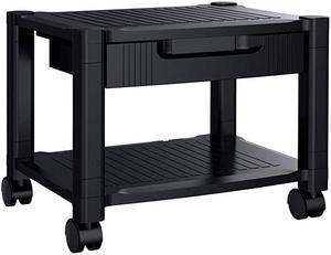 Printer Stand Under Desk Printer Stand with Cable Management Storage Drawers Height Adjustable Printer Desk with 4 Wheels Lock Mechanism for Mini 3D Printer by