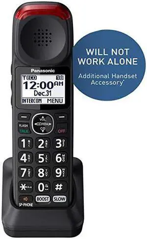 New DECT 6.0 Cordless Phone Handset Accessory Talking Caller ID Compatible with KX-TGM430B Series Cordless Phone Systems - KX-TGMA44B (Black)