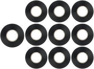 41326SU 10Pack PVC Electrical Tape 61 Feet x 075 Inches For Splicing Protecting and Insulating Wires Abrasion Resistant Flame Retardant Weatherproof UL Listed Black 10 Count