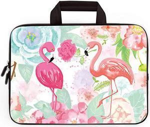 6 12 121 125 inch Laptop Carrying Bag Chromebook Case Notebook Ultrabook Bag Tablet Cover Neoprene Sleeve Fit Apple Macbook Air Samsung Google Acer HP DELL Lenovo Asus Cute Flamingos