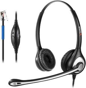 Corded RJ9 Telephone Headset Binaural with Noise Canceling Mic ONLY for Cisco IP Phones 7821 7940 7941 7942 7945 7960 7961 7962 7965 7975 7971 8841 8845 8861 M12 M22 etc F602C1