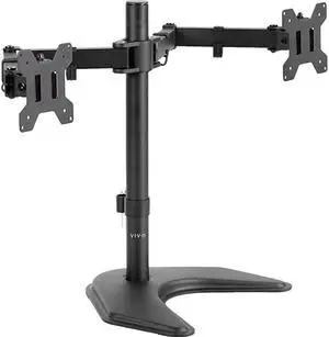 Dual LED LCD Monitor FreeStanding Desk Stand for 2 Screens up to 27 inches HeavyDuty Fully Adjustable Arms with Max VESA 100x100mm STANDV002F