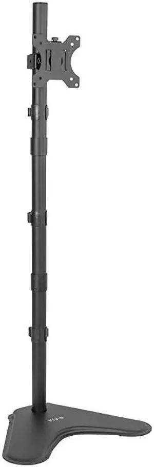 Extra Tall Single LCD Computer Monitor Free-Standing Adjustable Desk Stand for 1 Screen up to 27 inch, STAND-V011H