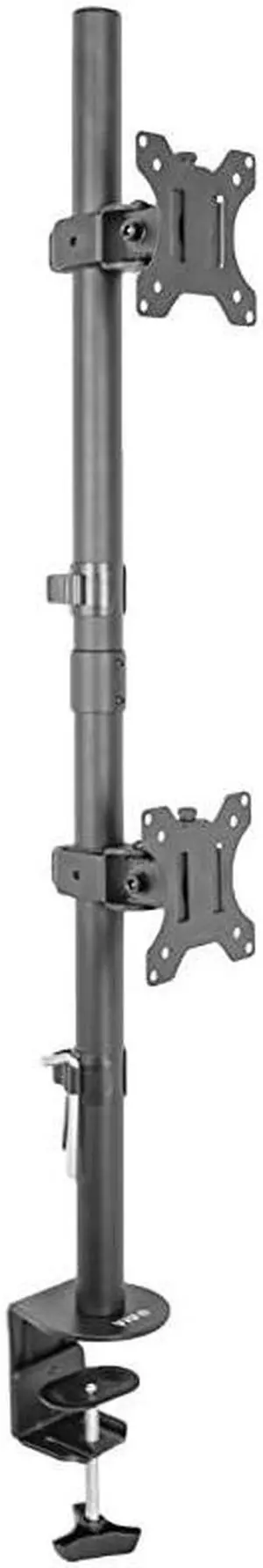 Dual LCD Monitor Desk Mount Stand Heavy Duty Stacked Holds Vertical 2 Screens up to 32 STANDV002T