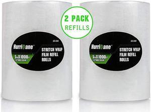 2 Pack Stretch Wrap Film Refill Rolls 80 Gauge Thick 5 x 1000 ft 2 Pack Clear Plastic Pallet Shrink Film Moving Supplies Stretch Wrap