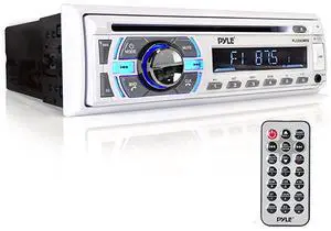 Boat Bluetooth Marine Stereo Receiver Marine Head Unit Din Single Stereo Speaker Receiver Wireless Music StreamingHandsFree CallingCD PlayerMP3USBAUX marine AM FM Radio  PLCD43MRB