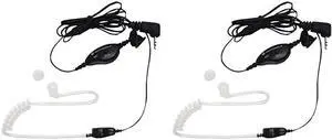 1518 Surveillance Headset with PTT Mic Black White