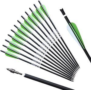 20 inch Crossbow Bolts Bio with 4Inch VanesPack of 12 Green