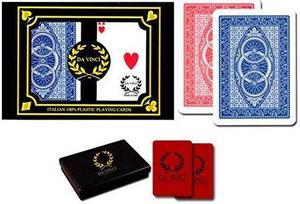Ruote Italian 100 Plastic Playing Cards 2Deck Poker Size Set Regular Index with 2 Cut Cards
