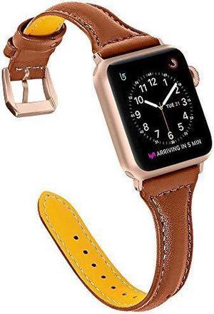 Compatible with Apple Watch Band 42mm 44mm Genuine Leather Replacement Band Compatible with Apple Watch Series 54 44mm Series 3 Series 2 Series 1 42mm Sport and Edition