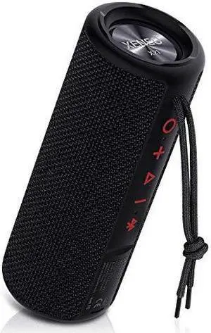 X21 Portable Outdoor Wireless Bluetooth Speaker Waterproof with FM Radio Micro SD Card Slot AUX TWS for Shower Hard Travel Case Included