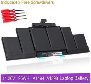 A1494 Laptop Battery Replacement for MacBook Pro 15 inch Retina A1398 Late 2013 Mid 2014fit Retina ME293 ME294