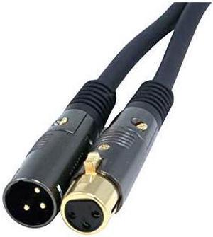 Premier Series XLR Male to XLR Female 25ft Black Gold Plated | 16AWG Copper Wire Conductors Microphone Interconnect