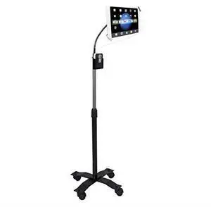 Floor Stand  Compact Security HeightAdjustable Rotating Tablet Stand with Gooseneck Locking Wheels for 714 TabletsiPad 102Inch 7th Gen iPad Pro 129 Gen 3 iPad Air 3 More