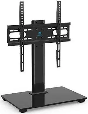 Universal TV Stand Table Top TV Stand for 3755 inch LCD LED TVs Height Adjustable TV Base Stand with Tempered Glass Base Wire Management VESA 400x400mm