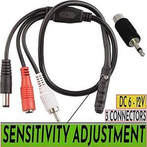 Microphone Outdoor Microphone for WiFi Security Camera IP Audio Microphone Surveillance Microphone RCA with High Sensitive Preamp Amplified Pickup Device Mic External Camera Sound 1 Pack