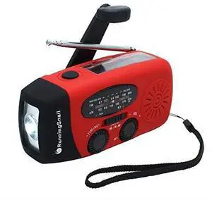Upgraded Version  Emergency Hand Crank Self Powered AMFM NOAA Solar Weather Radio with LED Flashlight 1000mAh Power Bank for iPhoneSmart Phone
