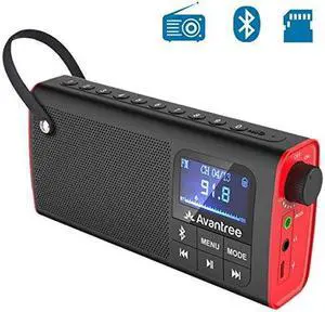 Portable FM Radio with Bluetooth Speaker and SD Card Player 3In1 MP3 Player with Headphones Socket Auto Scan Save LED Display Rechargeable Battery Transistor Radio No Am SP850